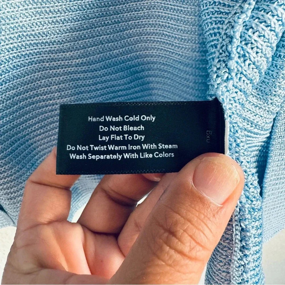 Boston Proper Short Effortless Cardigan Sweater Blue Bell Size Medium - Picture 6 of 9